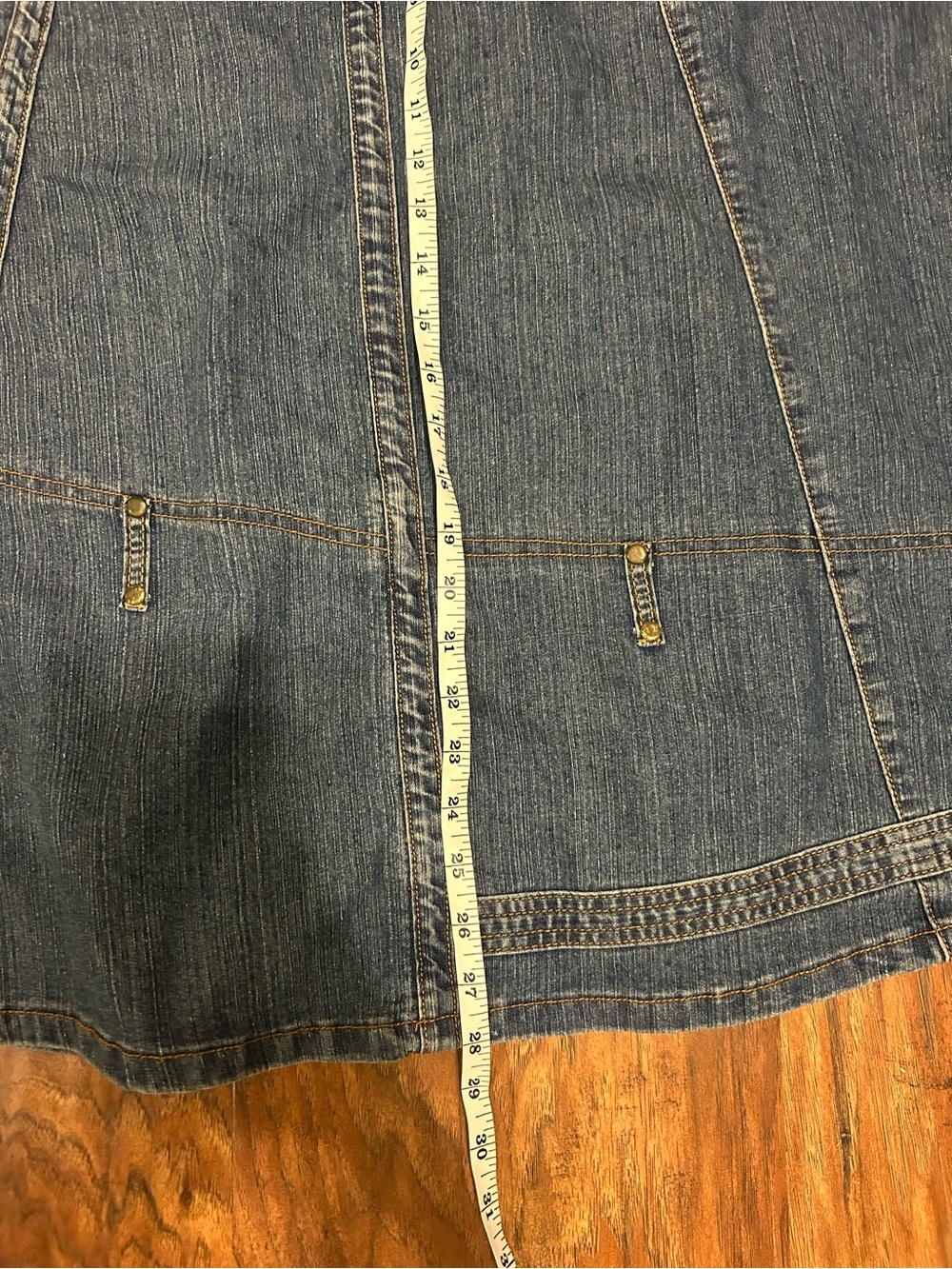 Denim Patchwork A-Line Skirt - Picture 7 of 8